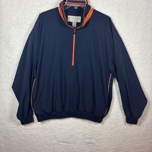 Cutter & Buck Windbreaker Mens Large Navy‎ Blue Good Climaguard Quarter Zip
